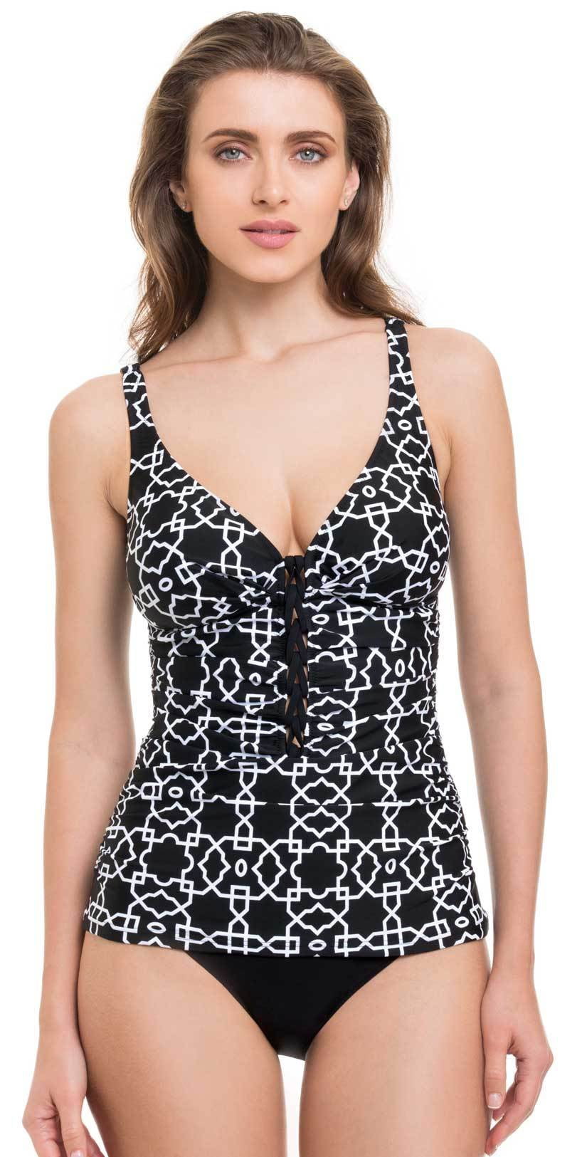  Profile By Gottex Casablanca V Neck Tankini Top E842-1D31-001
