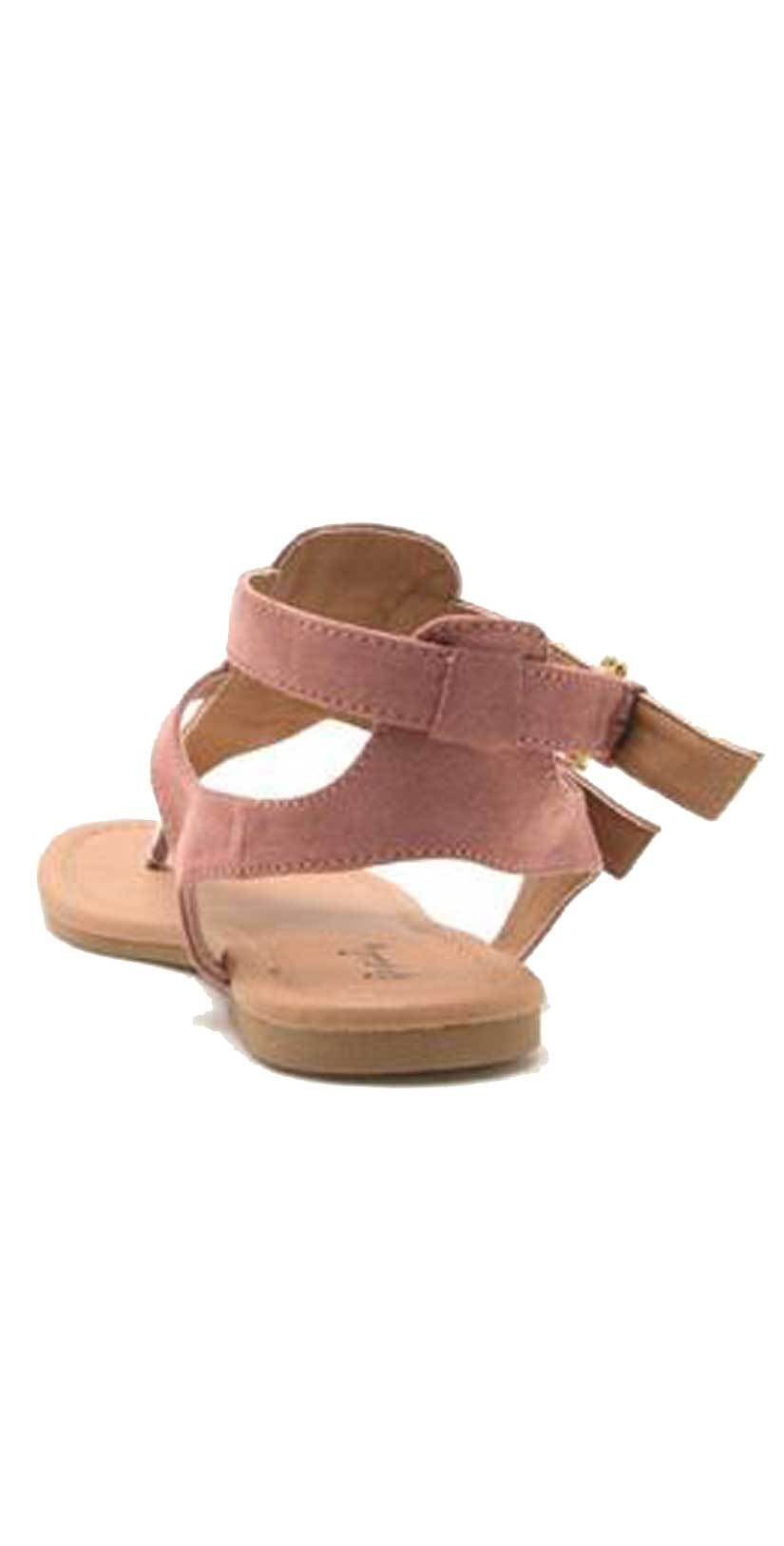  Qupid Shoes Archer Gladiator Thong Sandal In Mauve ARCHER-245 MAUVE