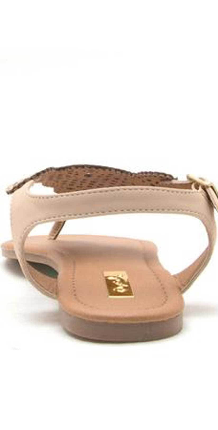  Qupid Shoes Archer Cut Out Sandal In Nude ARCHER-207X NUDE