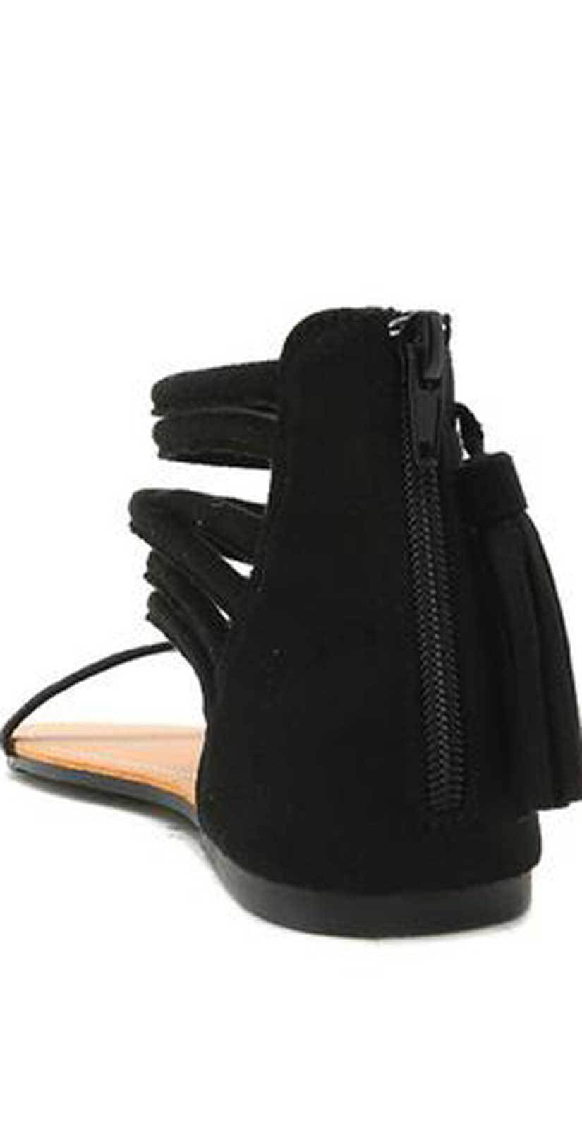  Qupid Shoes Archer Sandal In Black ARCHER-166 Black