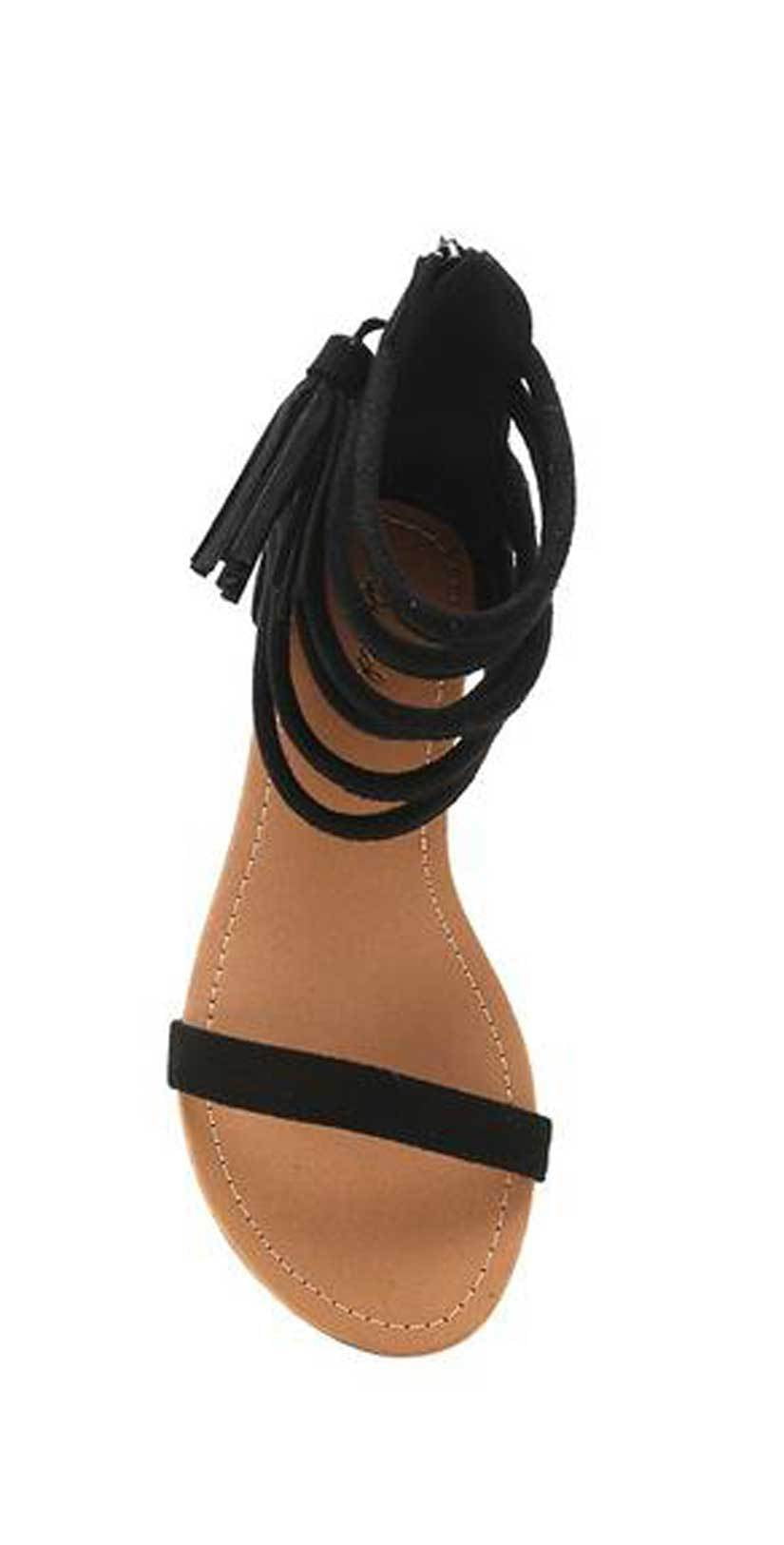  Qupid Shoes Archer Sandal In Black ARCHER-166 Black
