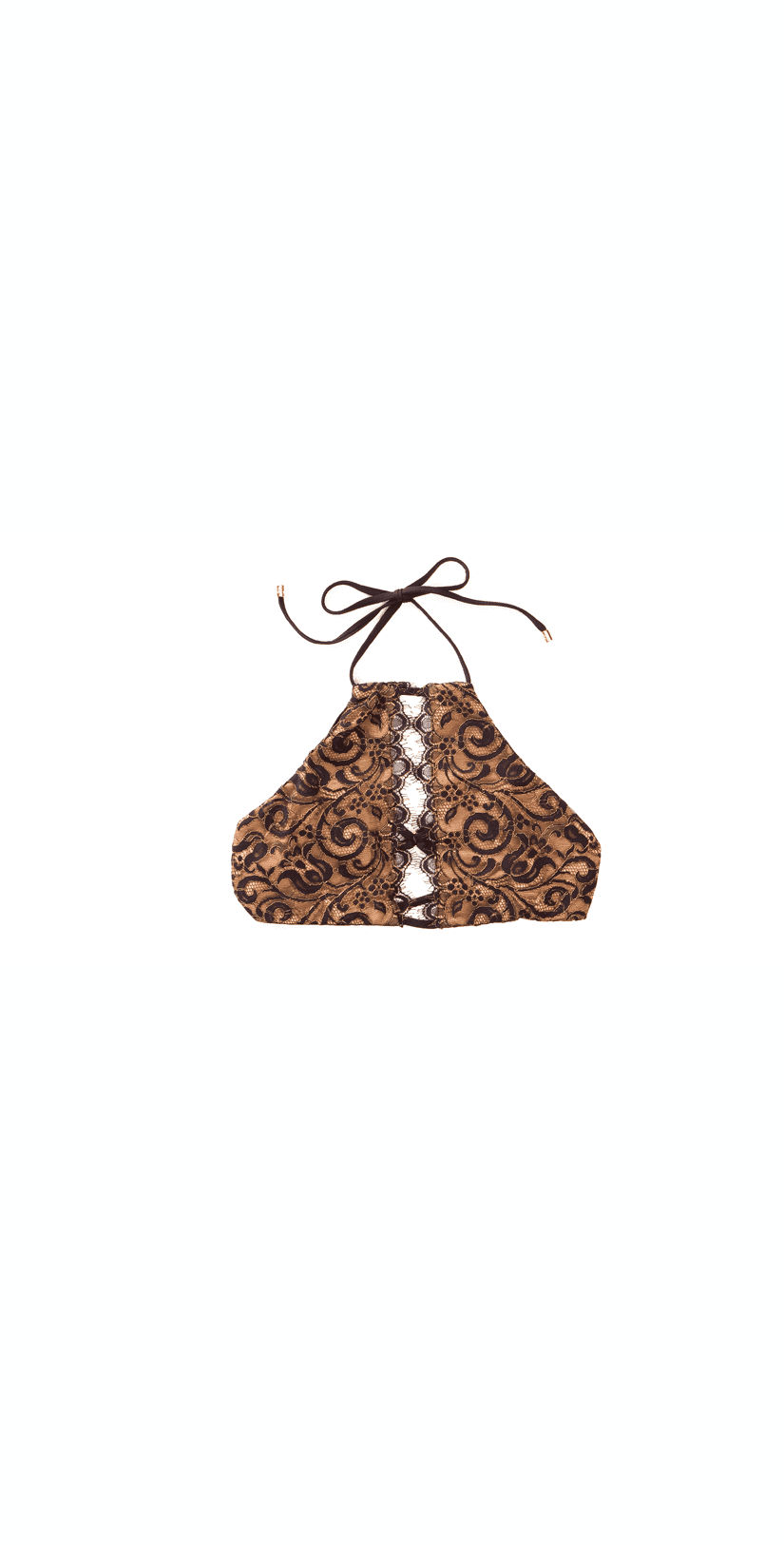  Beach Bunny Gunpowder And Lace High Neck Bikini Top
