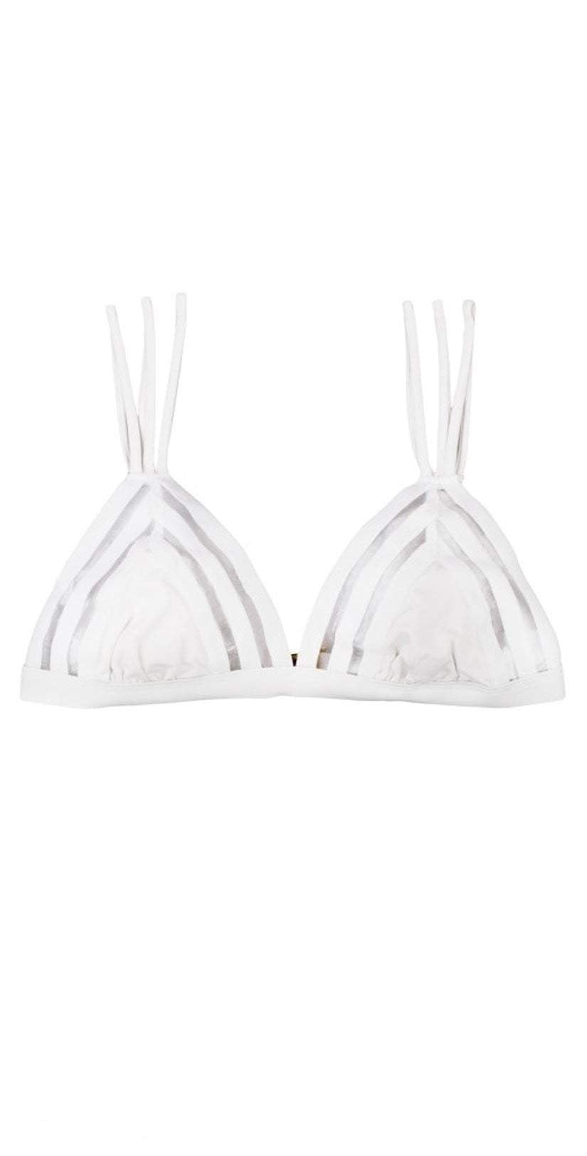  Beach Bunny Sheer Addiction Triangle Top In White