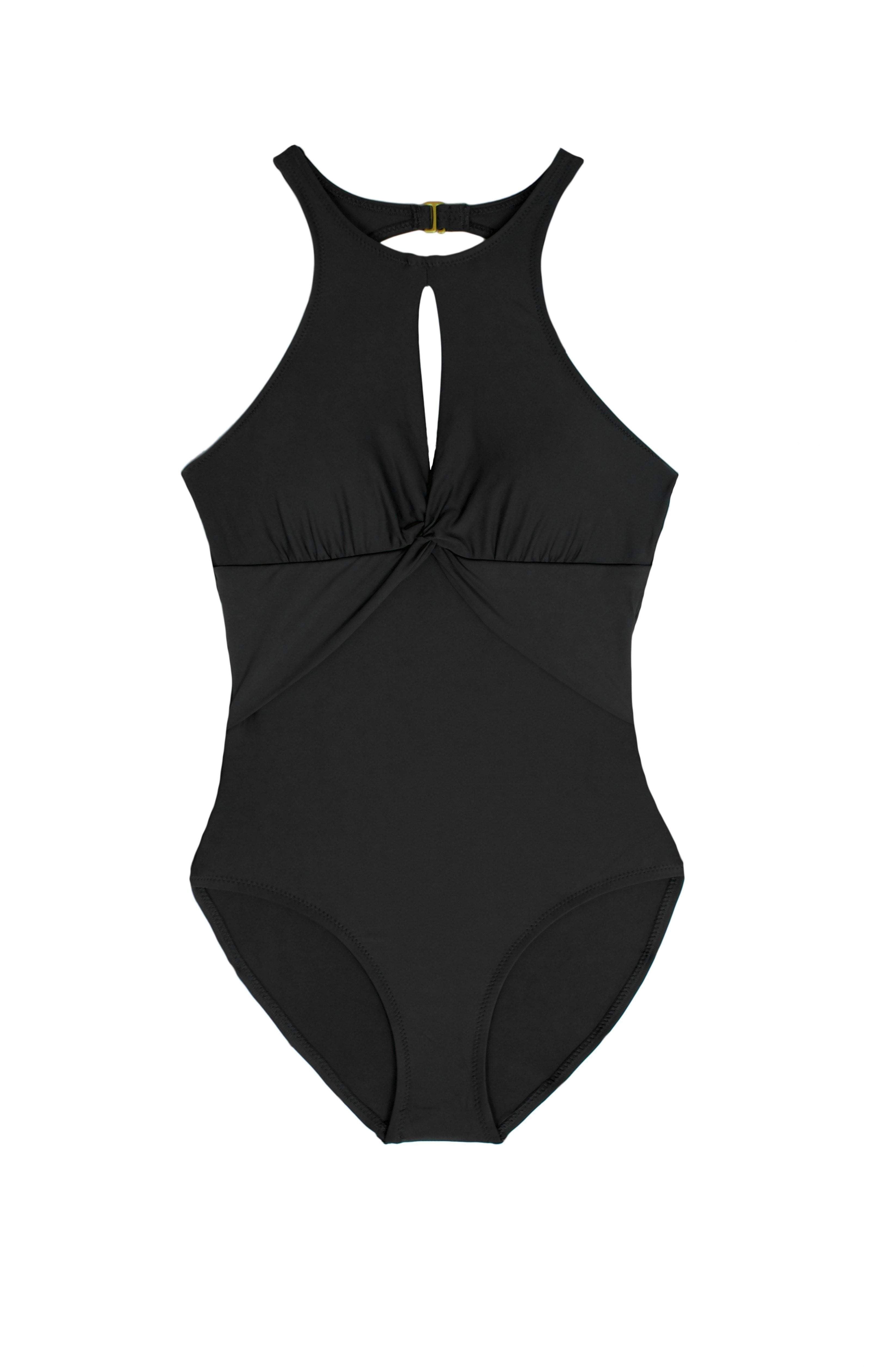  Helen Jon High Neck One Piece Swimsuit In Black