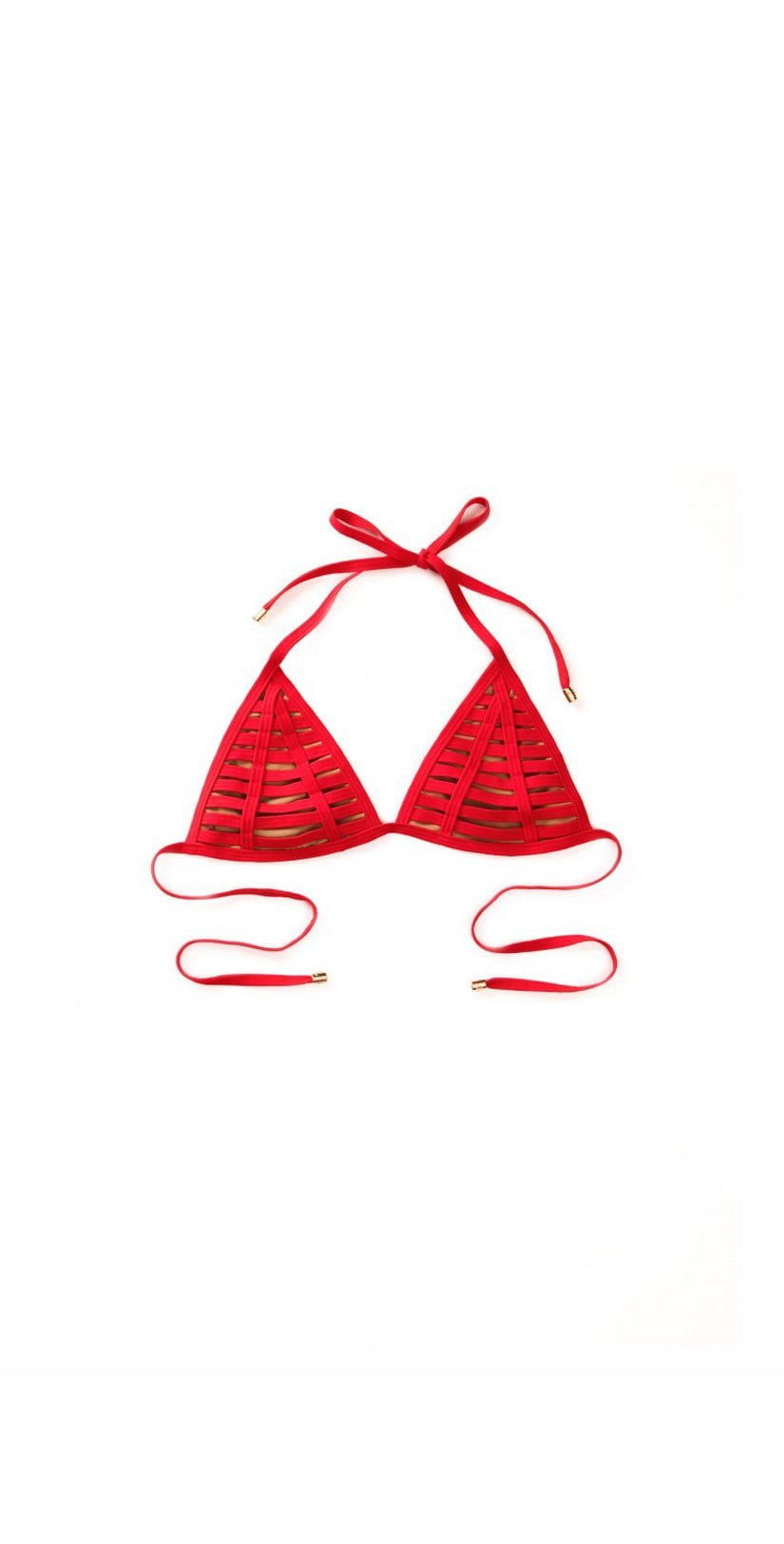  Beach Bunny Hard Summer Triangle Bikini Top In Red