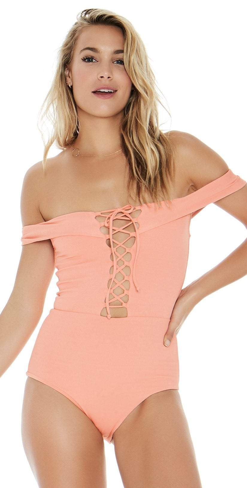  L Space Anja One Piece In Tropical Peach RHAJMC18-TRP
