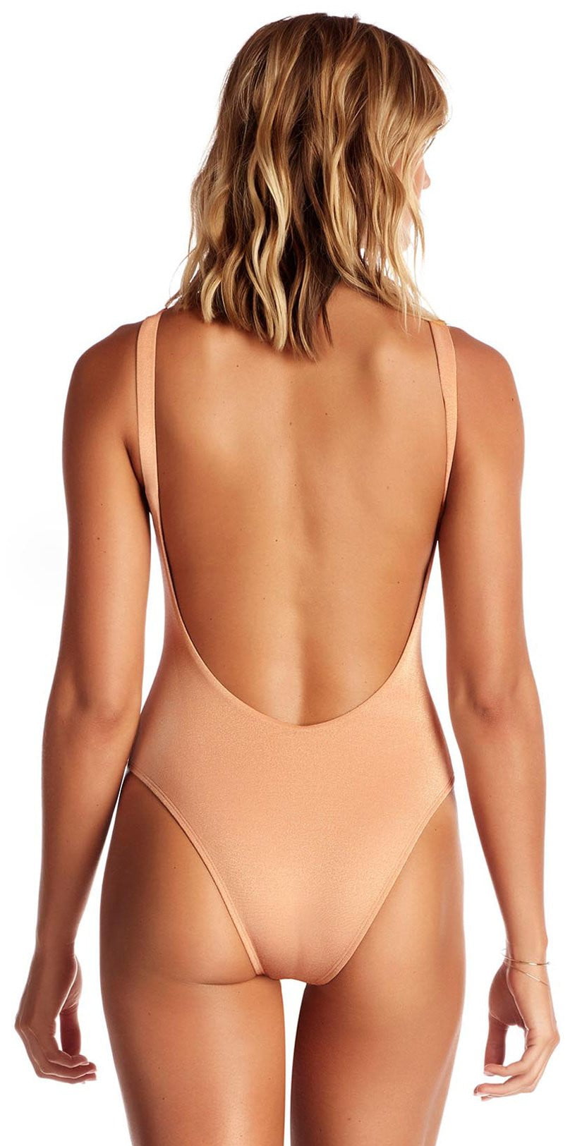  Vitamin A Leah One Piece Bodysuit In Rose Gold Metallic 76M RSG