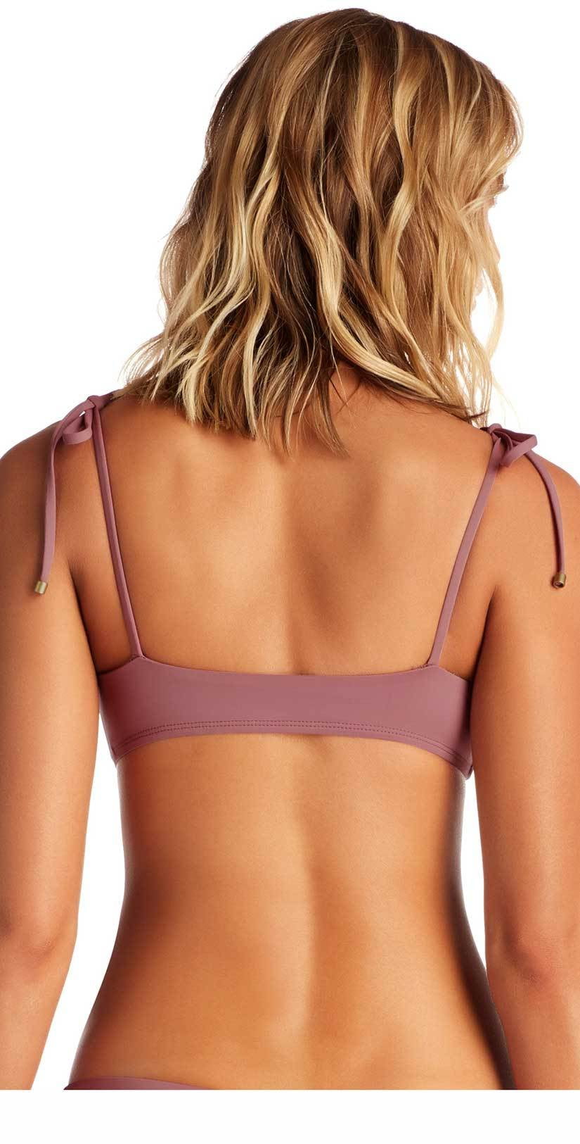  Vitamin A EcoLux Zuma Bralette Bikini Top In Dusty Rose